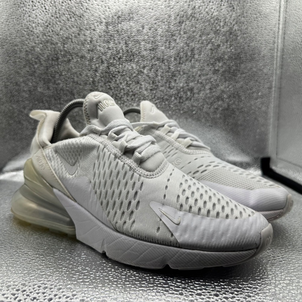 Size 7Y Nike Air Max 270 Kids White Good 943345-103 Mesh Athletic Sneakers